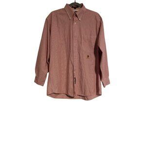 Tommy Hilfiger Mens Red & White Striped Button-Down Shirt 15.5/33 Y2K